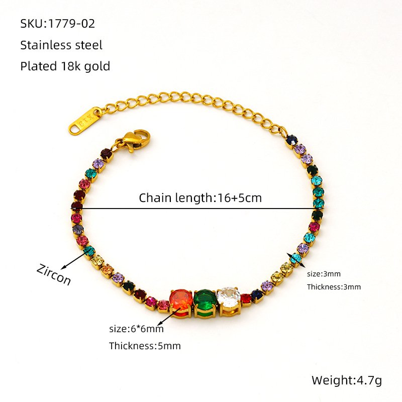 DUOMI Jewelry waterproof stainless steel cz bracelet