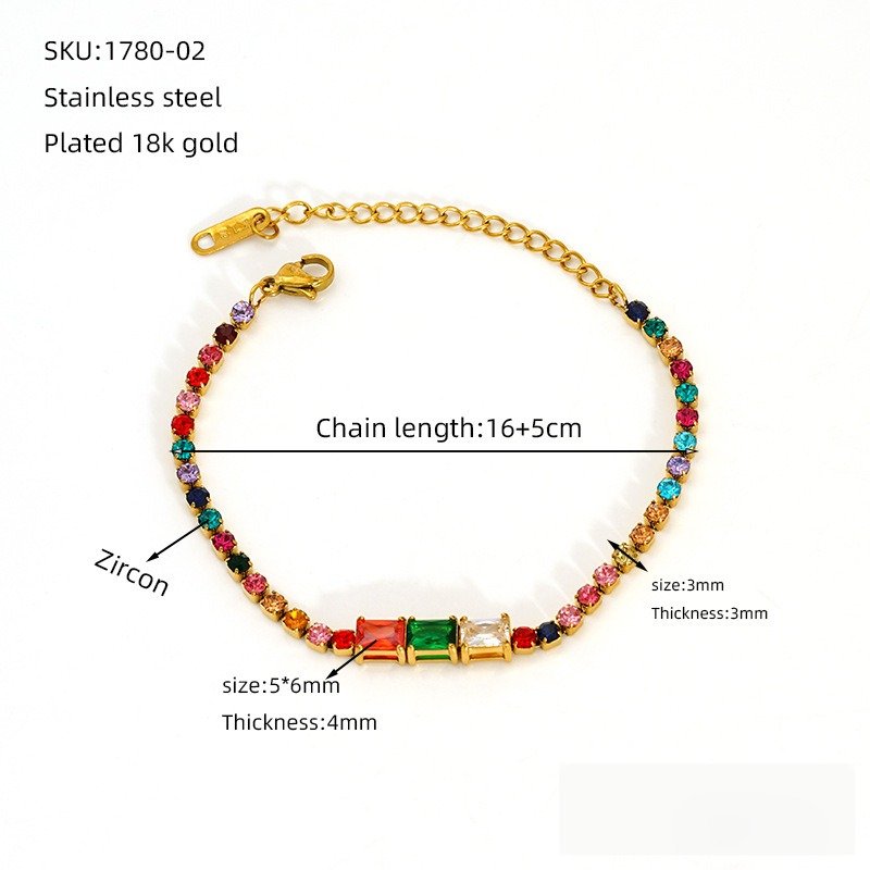 DUOMI Jewelry waterproof stainless steel cz bracelet