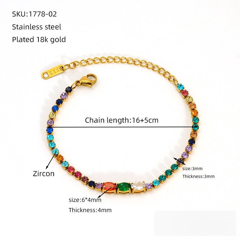 DUOMI Jewelry waterproof stainless steel cz bracelet