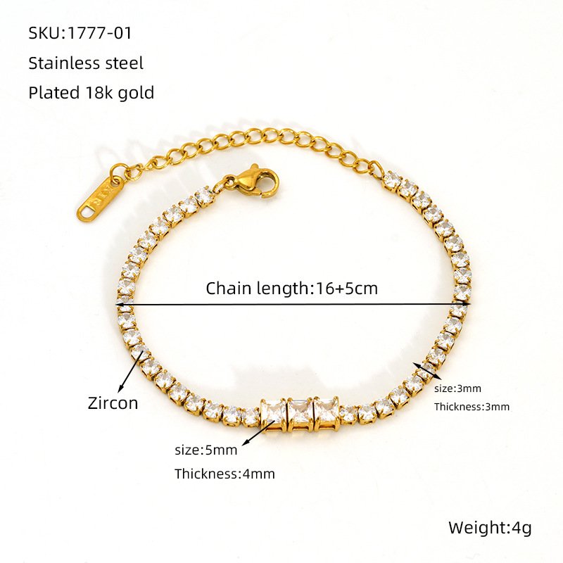 DUOMI Jewelry waterproof stainless steel cz bracelet