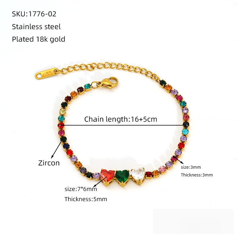 DUOMI Jewelry waterproof stainless steel cz bracelet