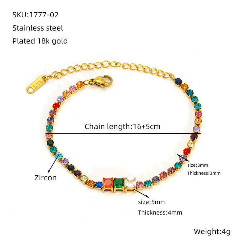 DUOMI Jewelry waterproof stainless steel cz bracelet