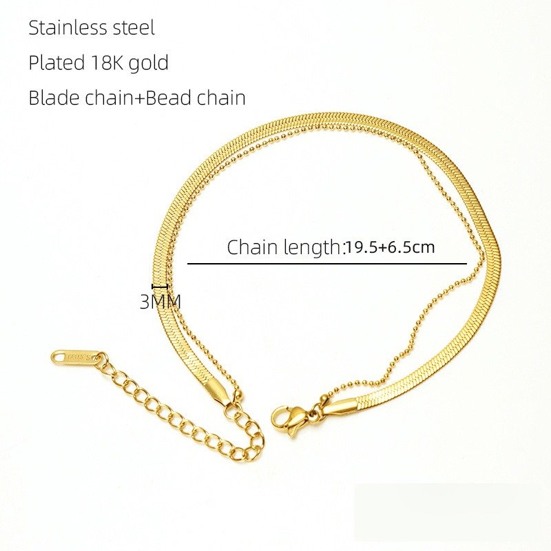 DUOMI Jewelry gold stainless steel snake chain necklace