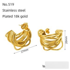 DUOMI Jewelry gold stainless steel earrings