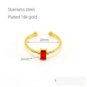 DUOMI Jewelry waterproof stainless steel cz ring