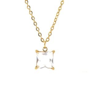 DUOMI Jewelry waterproof stainless steel cz necklace