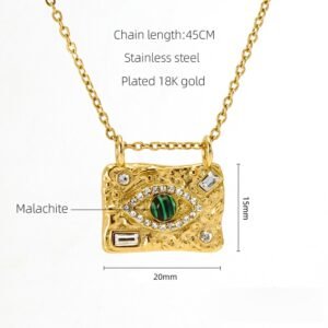 DUOMI Jewelry gold stainless steel cz necklace