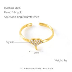 DUOMI Jewelry gold stainless steel cz ring