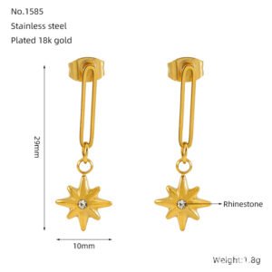 DUOMI Jewelry waterproof stainless steel cz earrings