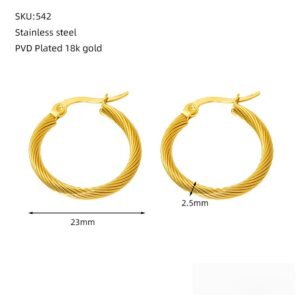 DUOMI Jewelry gold stainless steel earrings