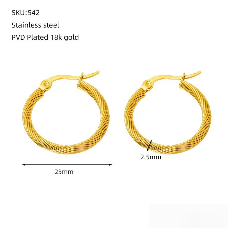 DUOMI Jewelry gold stainless steel earrings