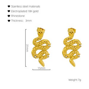 DUOMI Jewelry gold stainless steel earrings