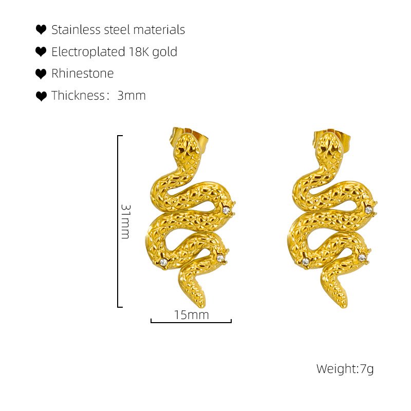 DUOMI Jewelry gold stainless steel earrings