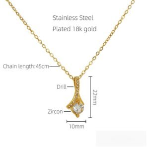 DUOMI Jewelry waterproof stainless steel cz necklace