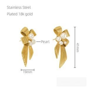 DUOMI Jewelry gold stainless steel earrings