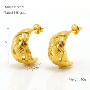 DUOMI Jewelry gold stainless steel earrings