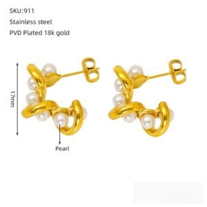 DUOMI Jewelry gold stainless steel earrings