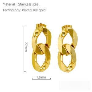 DUOMI Jewelry gold stainless steel earrings
