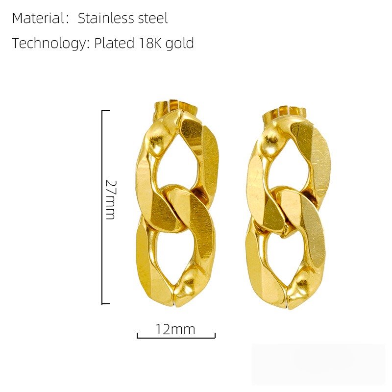 DUOMI Jewelry gold stainless steel earrings