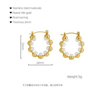 DUOMI Jewelry gold stainless steel earrings