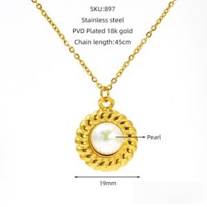 DUOMI Jewelry gold stainless steel necklace