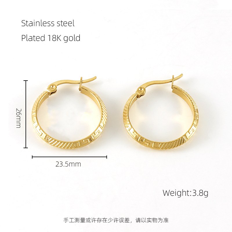 DUOMI Jewelry gold stainless steel earrings
