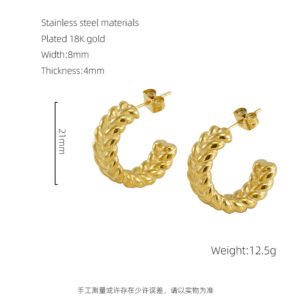 DUOMI Jewelry gold stainless steel earrings