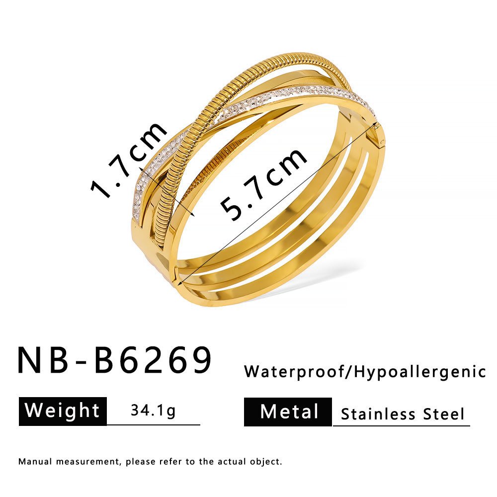 Stainless Steel Geometric Vintage Hollow Bangle Wholesale product image