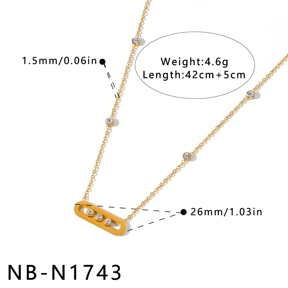 Stainless Steel CZ Geometric Jewelry Necklace Style DM5030257 Wholesale product image