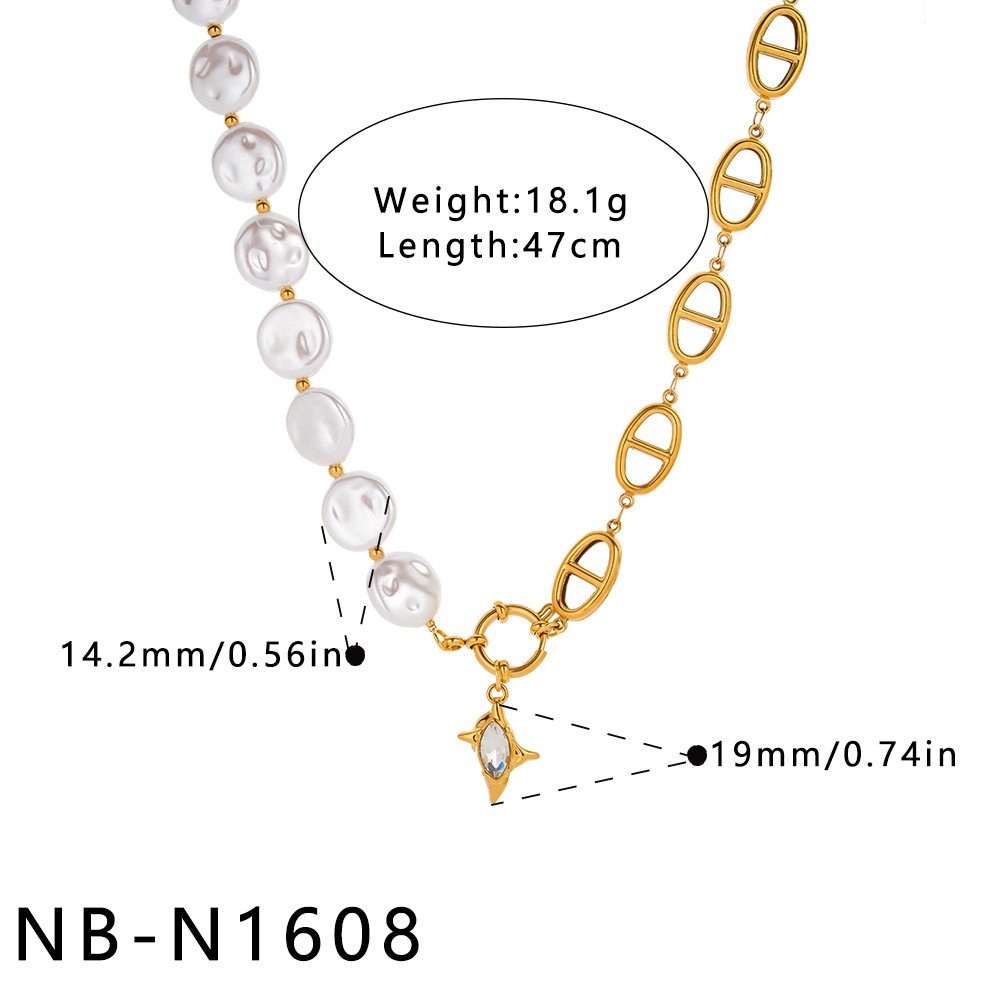Stainless Steel Pearl CZ Minimalist Jewelry Bracelet Wholesale product image