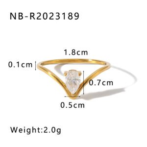 Stainless Steel CZ Minimalist Ring Wholesale product image