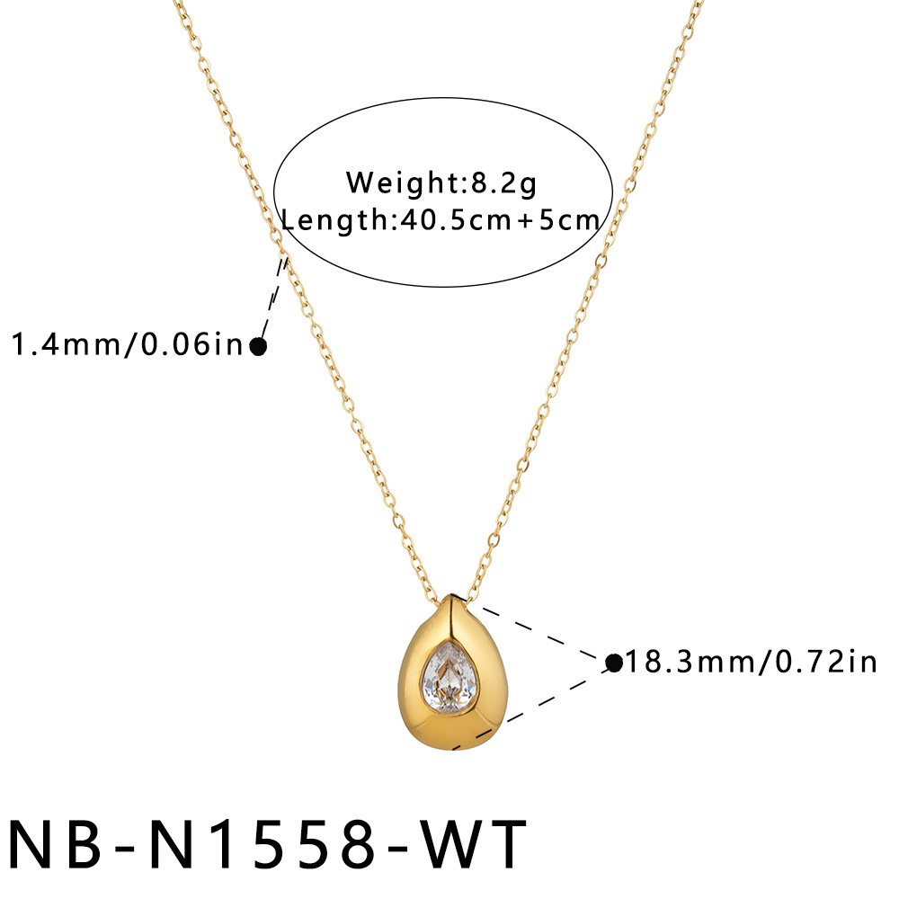 Stainless Steel CZ Minimalist Pendant Wholesale product image