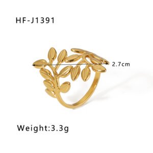Stainless Steel Flower Snake Geometric Minimalist Ring Wholesale product image