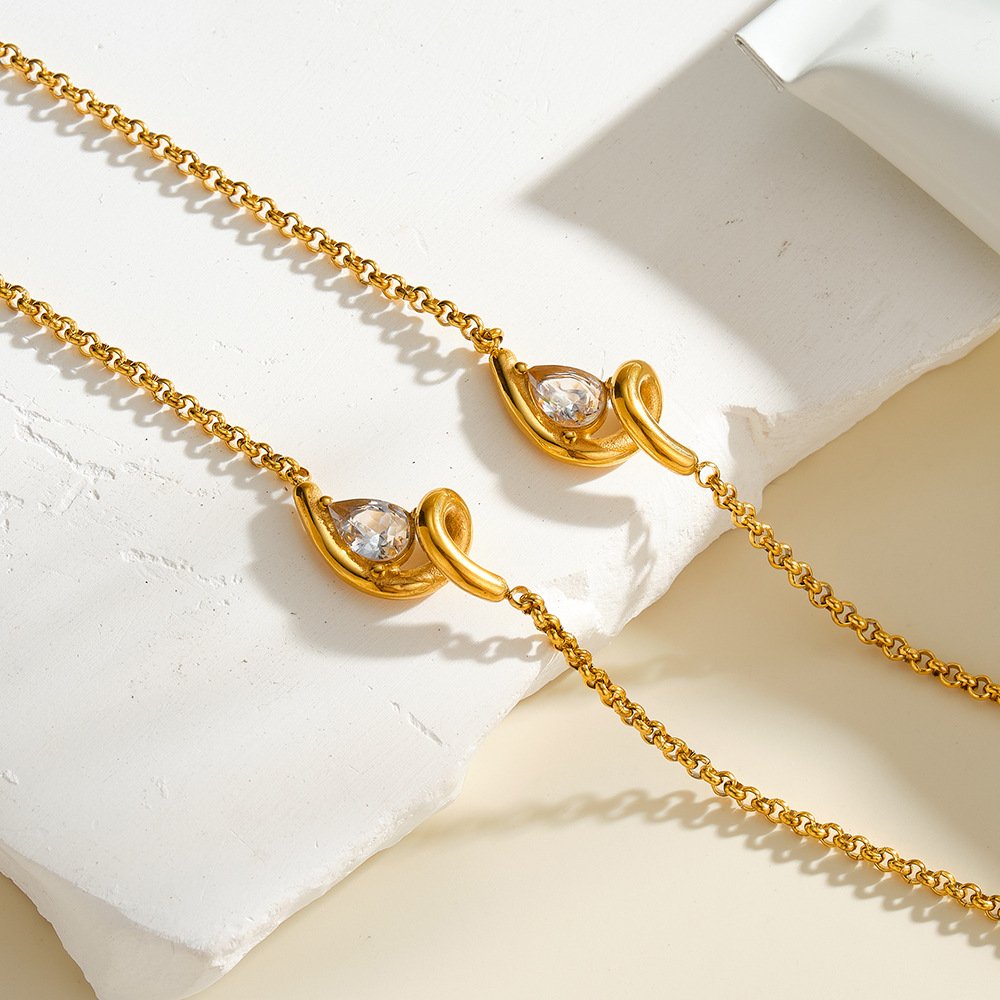 Stainless Steel CZ Geometric Irregular Minimalist Jewelry Bracelet Wholesale product image