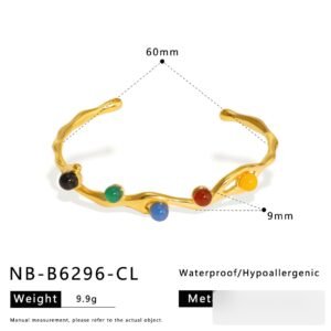 Stainless Steel Pearl Vintage Open Bangle Wholesale product image