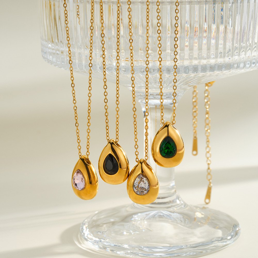 Stainless Steel CZ Minimalist Pendant Wholesale product image