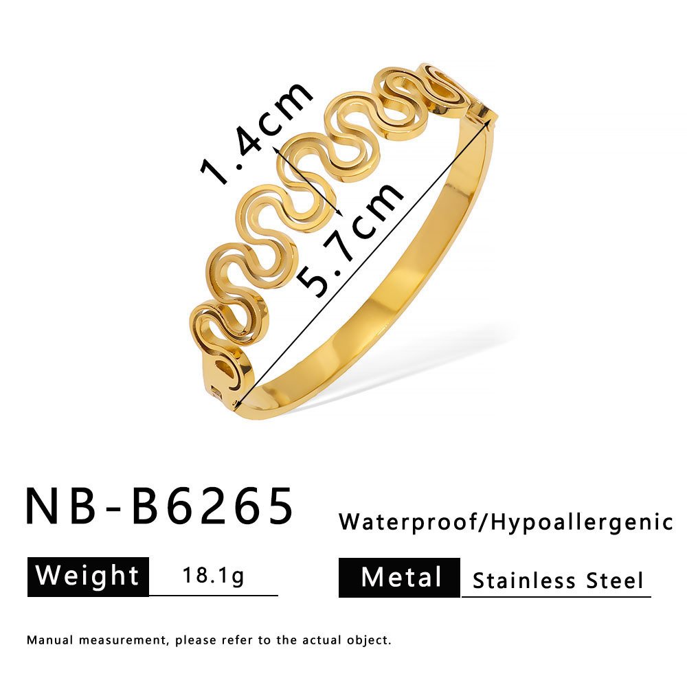 Stainless Steel Geometric Vintage Hollow Bangle Wholesale product image