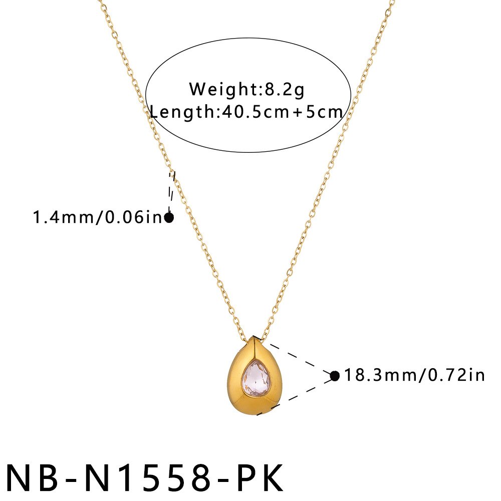 Stainless Steel CZ Minimalist Pendant Wholesale product image