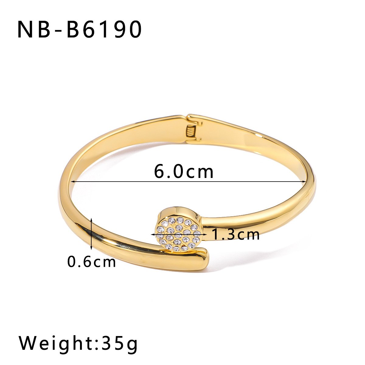 Stainless Steel CZ Geometric Open Bangle Style DM5030008 Wholesale product image