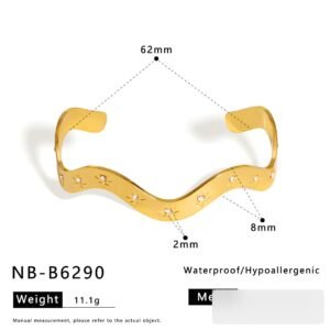 Stainless Steel Flower Geometric Vintage Minimalist Bangle Wholesale product image