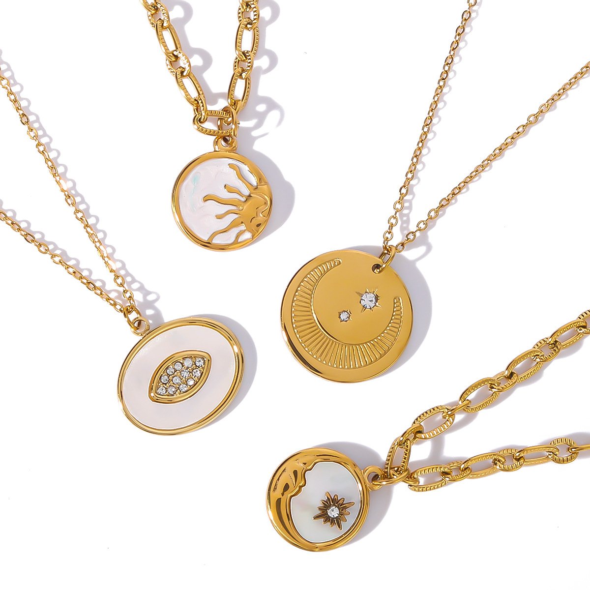 Stainless Steel White Shell Pendant Wholesale product image