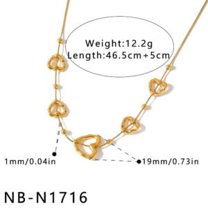 Stainless Steel Heart Minimalist Jewelry Necklace Wholesale product image