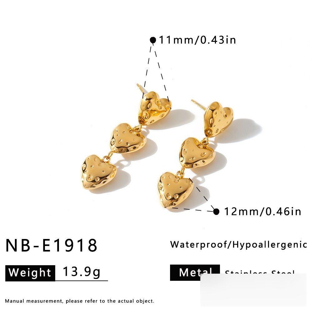 Stainless Steel Heart Minimalist Jewelry Earrings Wholesale product image