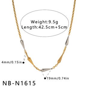 Stainless Steel Heart Geometric Irregular Minimalist Necklace Wholesale product image