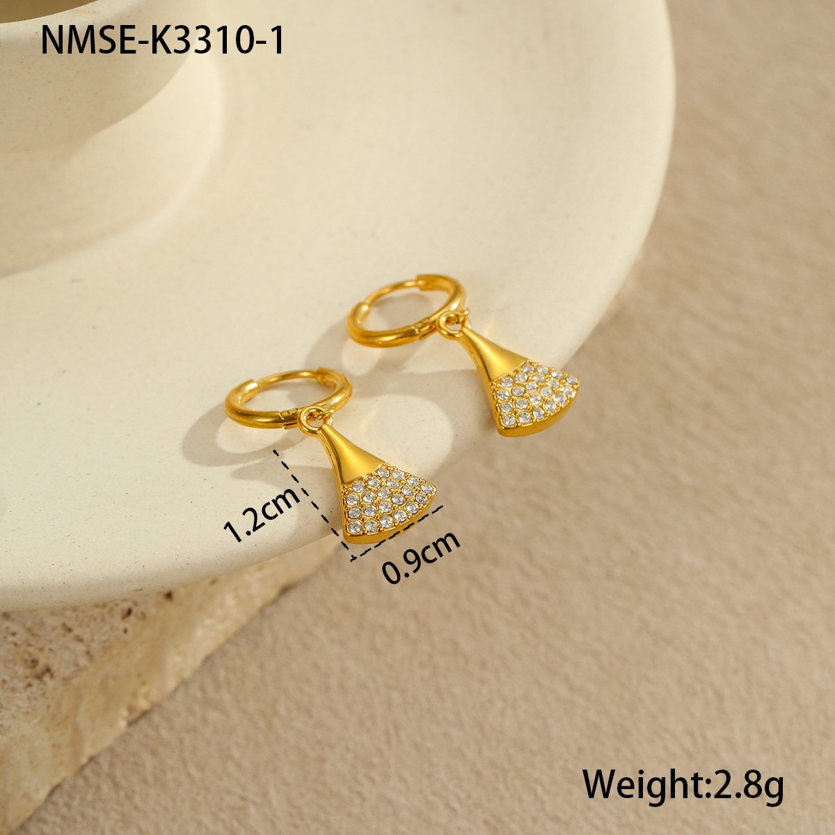 CZ Shell Heart Earrings Wholesale product image