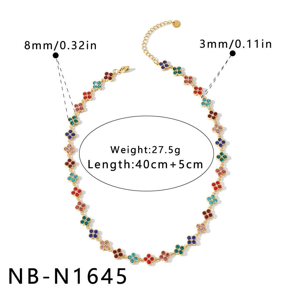 Stainless Steel CZ Flower Jewelry Necklace Wholesale product image