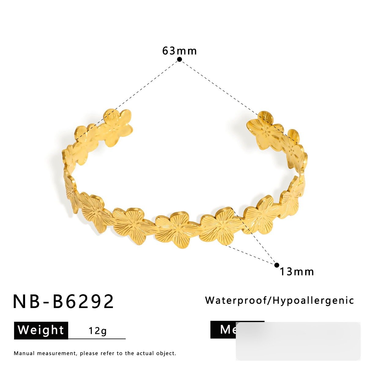 Stainless Steel Flower Geometric Vintage Minimalist Bangle Wholesale product image