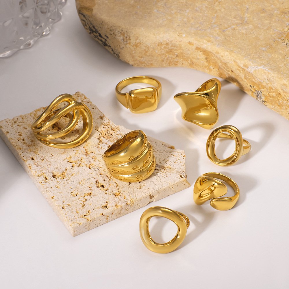 Stainless Steel Hollow Open Ring Wholesale product image
