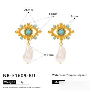 Stainless Steel Pearl Hollow Jewelry Earrings Wholesale product image