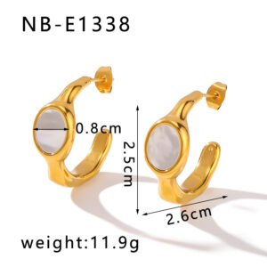 Stainless Steel White Shell Vintage Earrings Wholesale product image